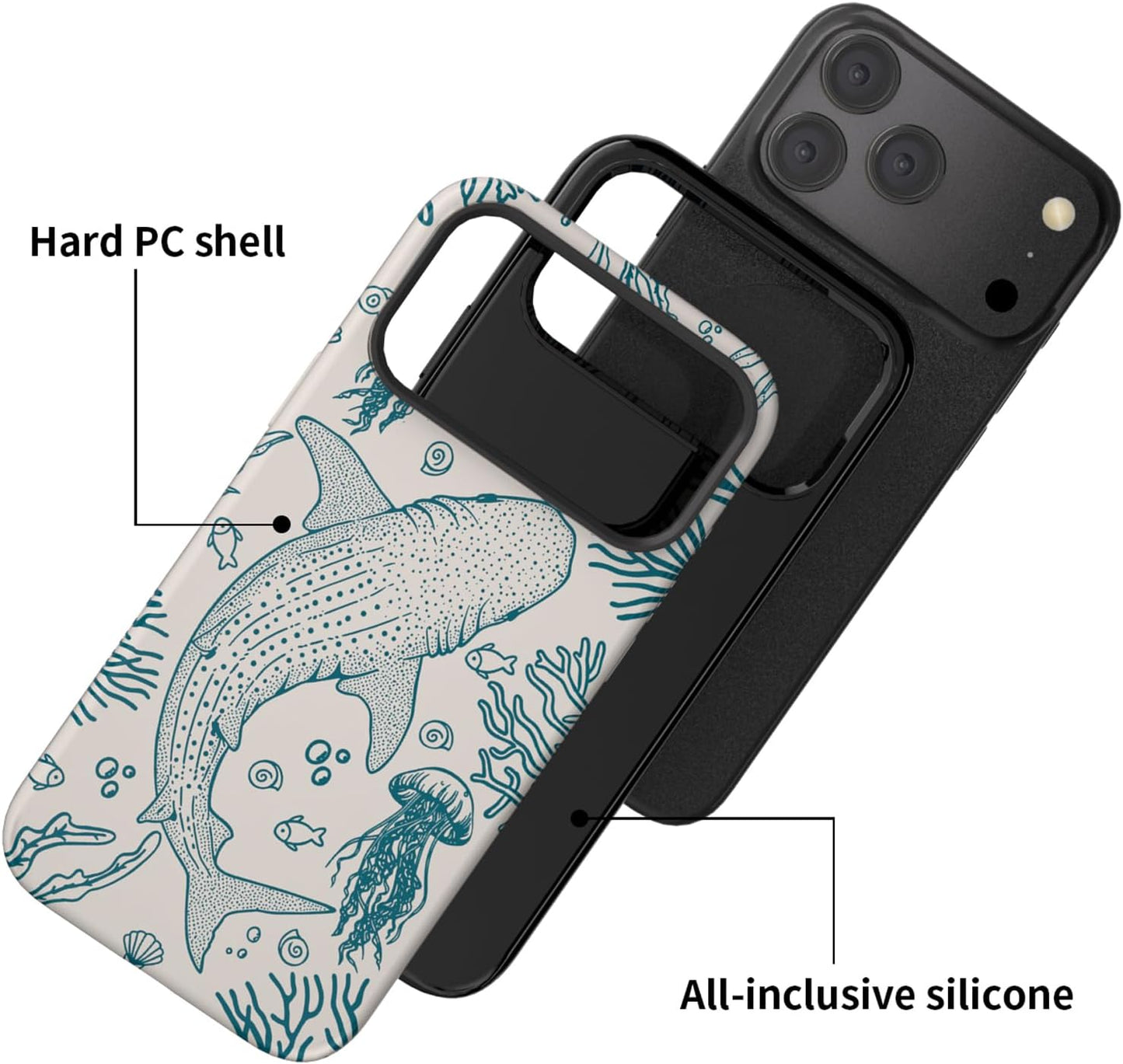 Compatible with iPhone 17 Case 6.3”, Cute Patterns Shockproof Protective Aesthetic Phone Case with Stylish Designs for Women Girl, Fruit Lemon European Summer Collage