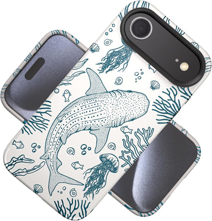 Compatible with iPhone 17 Case 6.3”, Cute Patterns Shockproof Protective Aesthetic Phone Case with Stylish Designs for Women Girl, Fruit Lemon European Summer Collage