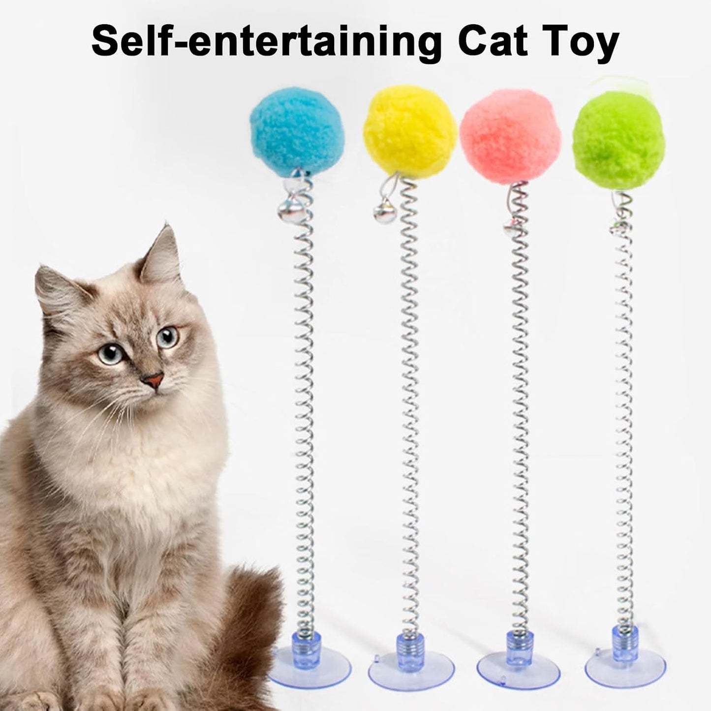 Cat Interactive Toys for Indoor Cats Kitten Wand Toy Weight Loss Kitty Funny Balls Slow Food Dispenser Feeder Treat Dispensing Feeding Pet Supplies Birthday Gift Yellow