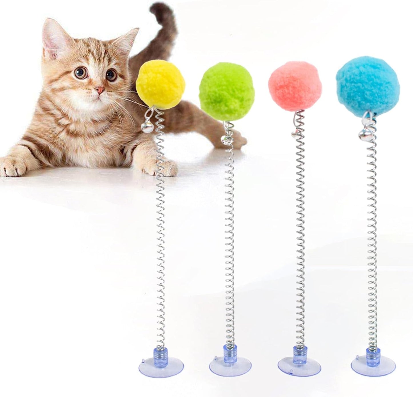 Cat Interactive Toys for Indoor Cats Kitten Wand Toy Weight Loss Kitty Funny Balls Slow Food Dispenser Feeder Treat Dispensing Feeding Pet Supplies Birthday Gift Yellow