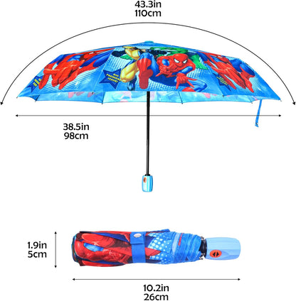 Yellow Dinosaur Pongee Fabric Auto Open/Close Umbrella Windproof UV Protection Compact for Easy Carrying Non Slip Handle
