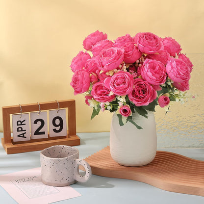 8 Pack Yellow Peonies Artificial Flowers | Fake Silk Hydrangea Bouquet for Bridal Wedding Home Table Decor Reusable Dining Opening Ceremony Birthday Arrangement
