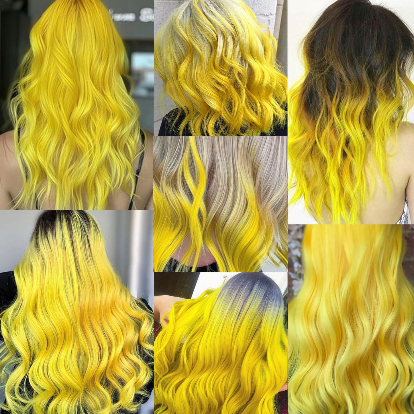 Yellow Hair Extensions Clip in Synthetic Hairpiece Highlights 10 PCS | 22 Inch Colored Hair Pieces Long Straight for Women Girls Cosplay Party Birthday Gifts