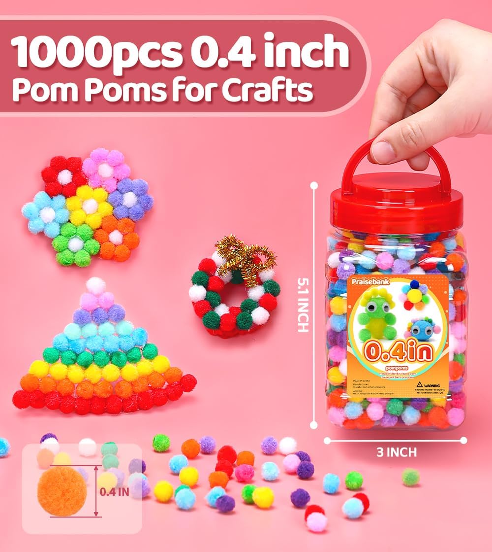 Yellow Pom Poms, 1inch/2.5cm, Pompom Balls for Arts & Crafts, Soft and Fluffy Craft Pompoms, Party & Festival Decorations, 150pcs .