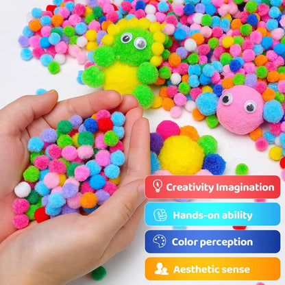 Yellow Pom Poms, 1inch/2.5cm, Pompom Balls for Arts & Crafts, Soft and Fluffy Craft Pompoms, Party & Festival Decorations, 150pcs .