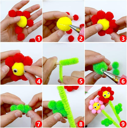 Yellow Pom Poms, 1inch/2.5cm, Pompom Balls for Arts & Crafts, Soft and Fluffy Craft Pompoms, Party & Festival Decorations, 150pcs .