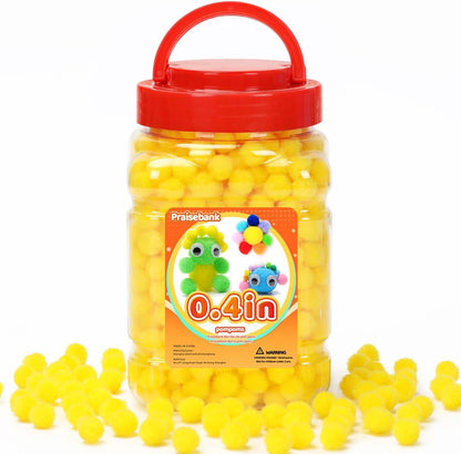 Yellow Pom Poms, 1inch/2.5cm, Pompom Balls for Arts & Crafts, Soft and Fluffy Craft Pompoms, Party & Festival Decorations, 150pcs .