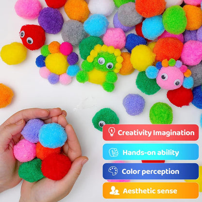 Yellow Pom Poms, 1inch/2.5cm, Pompom Balls for Arts & Crafts, Soft and Fluffy Craft Pompoms, Party & Festival Decorations, 150pcs .