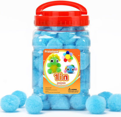 Yellow Pom Poms, 1inch/2.5cm, Pompom Balls for Arts & Crafts, Soft and Fluffy Craft Pompoms, Party & Festival Decorations, 150pcs .