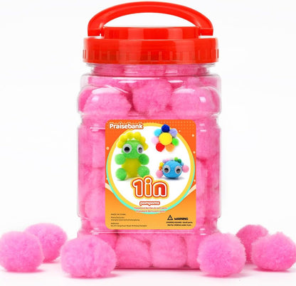 Yellow Pom Poms, 1inch/2.5cm, Pompom Balls for Arts & Crafts, Soft and Fluffy Craft Pompoms, Party & Festival Decorations, 150pcs .