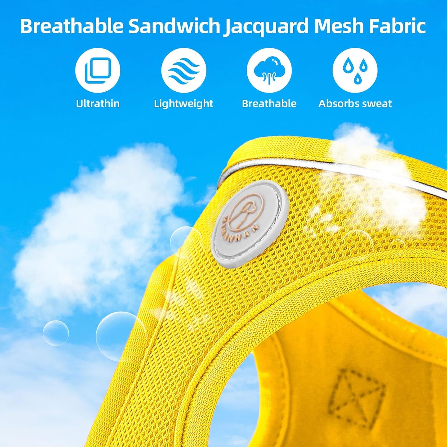Soft Mesh Dog Harness and Leash Set, No Pull Puppy Harness and Leash Set, Reflective Step in Harness for Small Medium Dogs, Easy Walk Escape Proof Vest Harnesses (Yellow, XS)