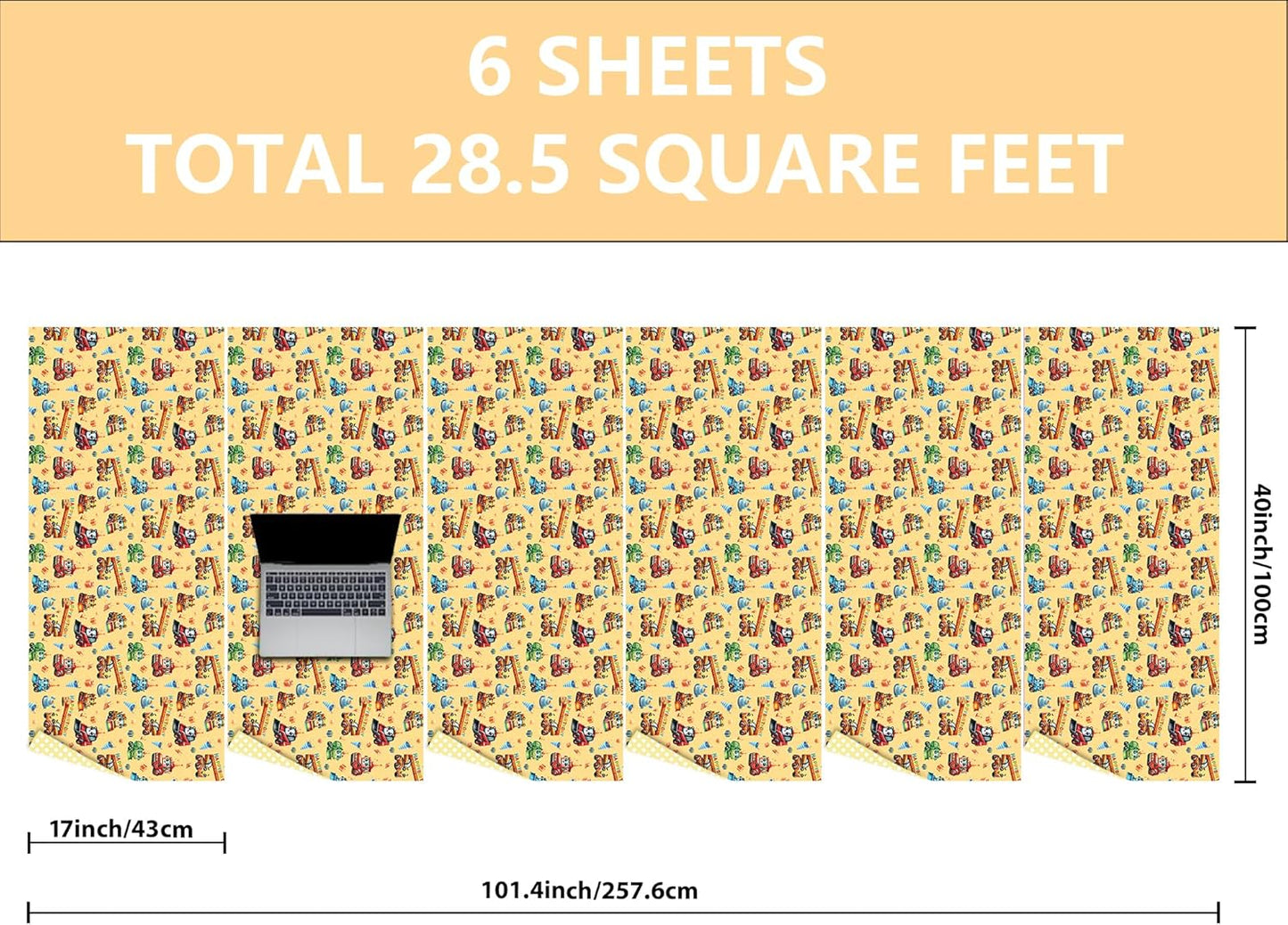 Reversible Construction Birthday Wrapping Paper Roll for Boys Kids - Bulldozers, Rollers Lift, Happy Borthday Text and Yellow Polka Dots Gift Wrap for Holiday Baby Shower DIY Craft Party - 17 in x 20 ft(Total 28.5sq.ft)