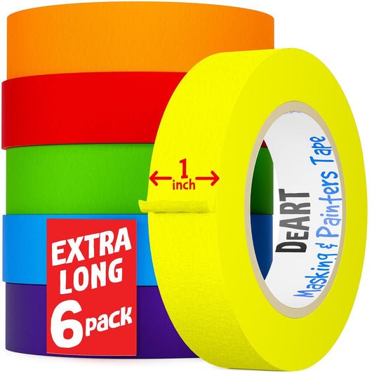 Colored Masking Painters Labeling Tape Masking Tape 1 inch Color Painter Tapes for Arts & Crafts Labeling or Coding, Art Supplies Color Tape Rolls, Colorful Craft Tapes