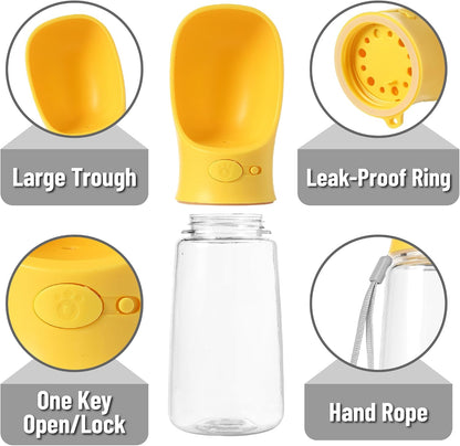 Portable Dog Water Bottle, 19 oz, Large | Leak Proof Puppy Water Dispenser with Drinking Feeder for Pets, Outdoor Walking, Hiking, Travel, Not Dishwasher Safe