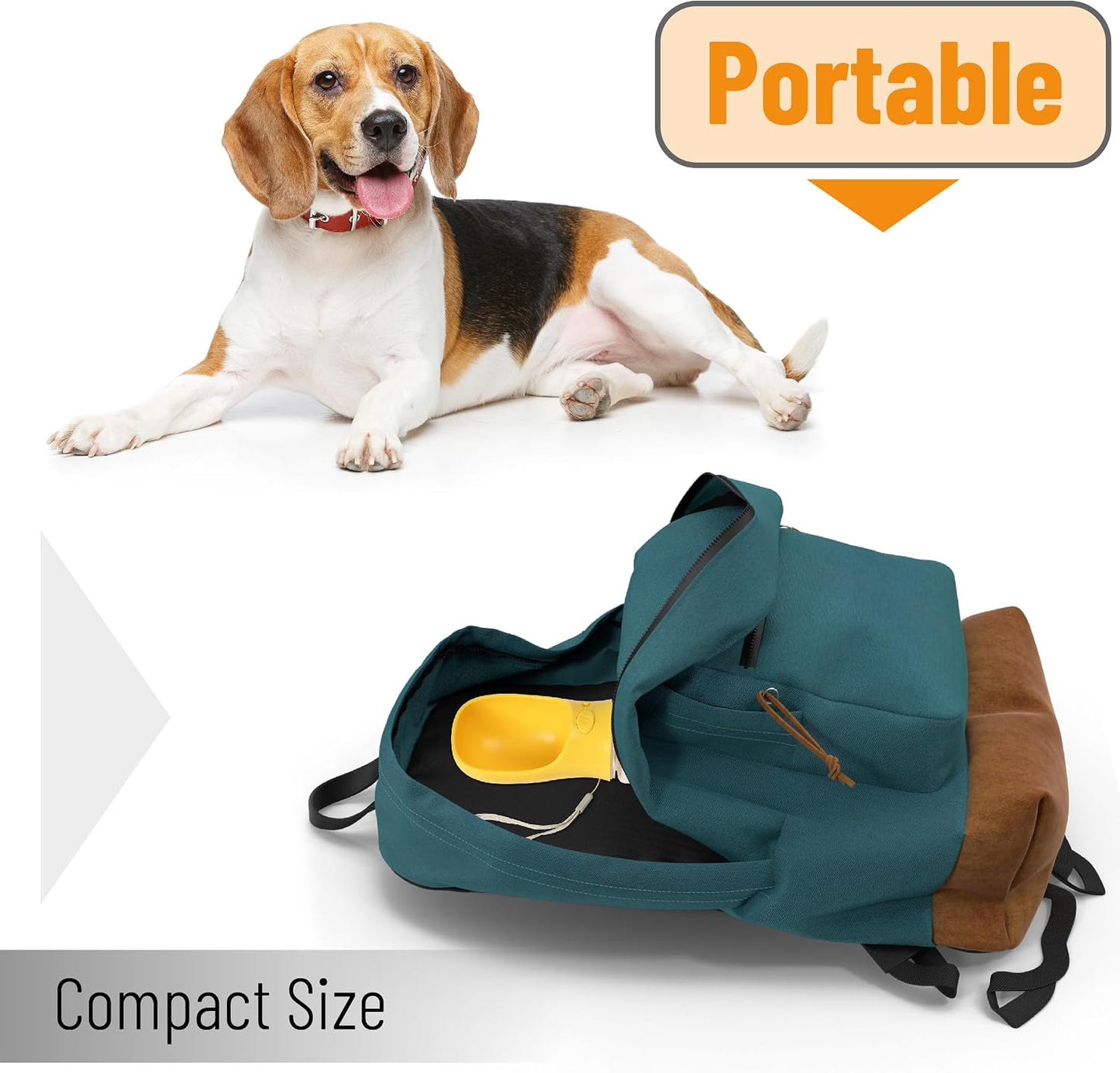 Portable Dog Water Bottle, 19 oz, Large | Leak Proof Puppy Water Dispenser with Drinking Feeder for Pets, Outdoor Walking, Hiking, Travel, Not Dishwasher Safe