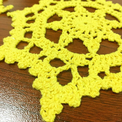 Embroidered Crochet Doilies Coasters Sets Table Centerpieces for Dining Room 4pcs/Set Yellow Lace Doilies