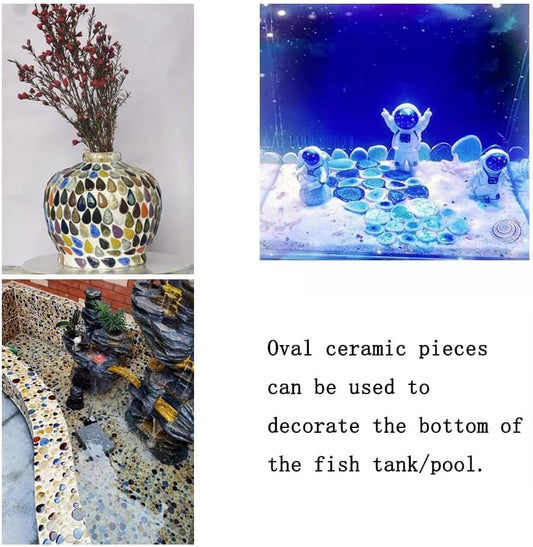 60 Pieces Kiln Transformation Ceramics Mosaic Tiles for Crafts, Yellow Raindrop Bulk Ceramics Pieces Mosaic Supplies for Mosaic Projects Home Decoration(18x28mm)
