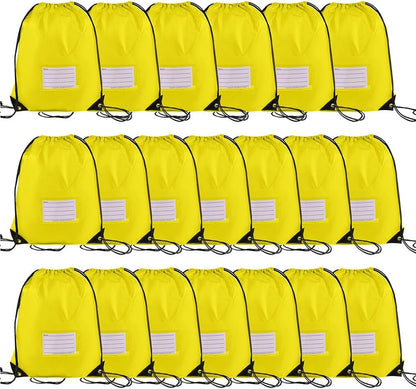 20 Pcs Drawstring Bags,Bulk Draw String Backpack, DIY Gym Sports Cinch Bag Sackpack for Women Men, Yellow