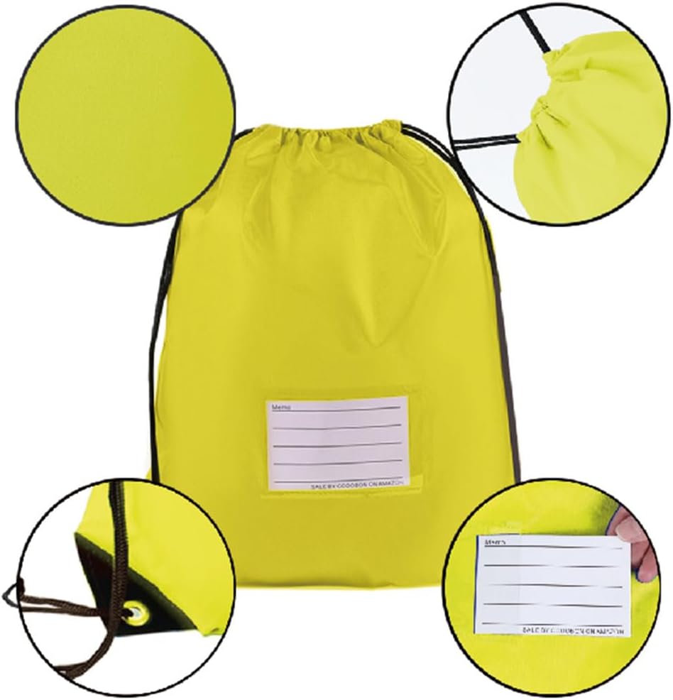 20 Pcs Drawstring Bags,Bulk Draw String Backpack, DIY Gym Sports Cinch Bag Sackpack for Women Men, Yellow