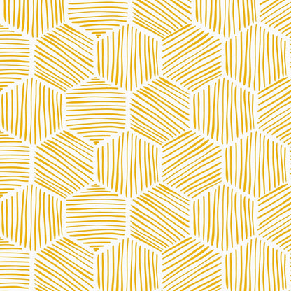 Yellow Geometric Peel and Stick Wallpaper Hexagon Boho Self Adhesive Wallpapers Gold Stripe Contact Paper for Countertops Backdrop Vinyl Roll for Kitchen Bathroom Renter Friendly 17.5"x102"