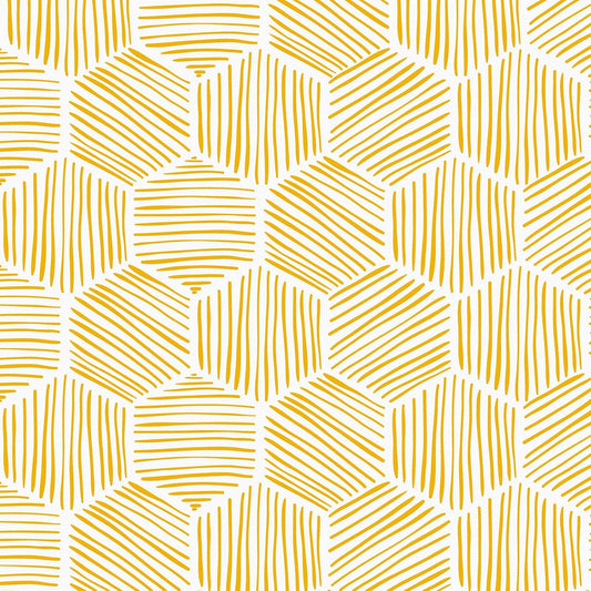 Yellow Geometric Peel and Stick Wallpaper Hexagon Boho Self Adhesive Wallpapers Gold Stripe Contact Paper for Countertops Backdrop Vinyl Roll for Kitchen Bathroom Renter Friendly 17.5"x102"