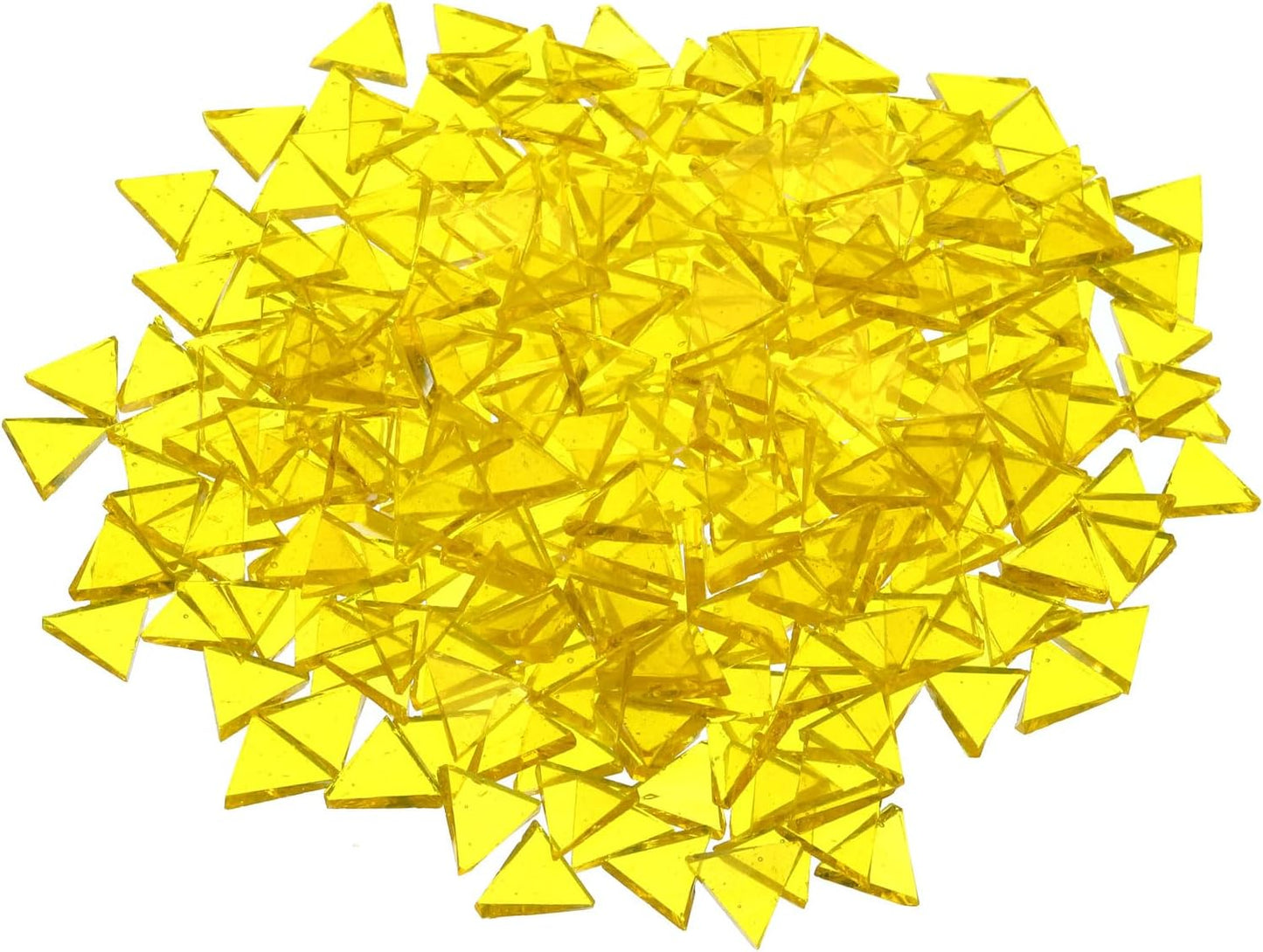 200g Stained Glass Mosaic Triangle 14mm Bright Yellow Glass Mosaic Tiles Bulk for Craft DIY Handmade Project