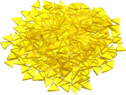200g Stained Glass Mosaic Triangle 14mm Bright Yellow Glass Mosaic Tiles Bulk for Craft DIY Handmade Project