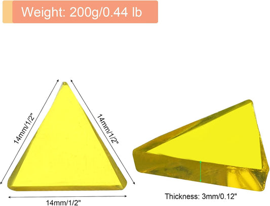 200g Stained Glass Mosaic Triangle 14mm Bright Yellow Glass Mosaic Tiles Bulk for Craft DIY Handmade Project