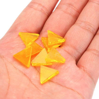 200g Stained Glass Mosaic Triangle 14mm Bright Yellow Glass Mosaic Tiles Bulk for Craft DIY Handmade Project