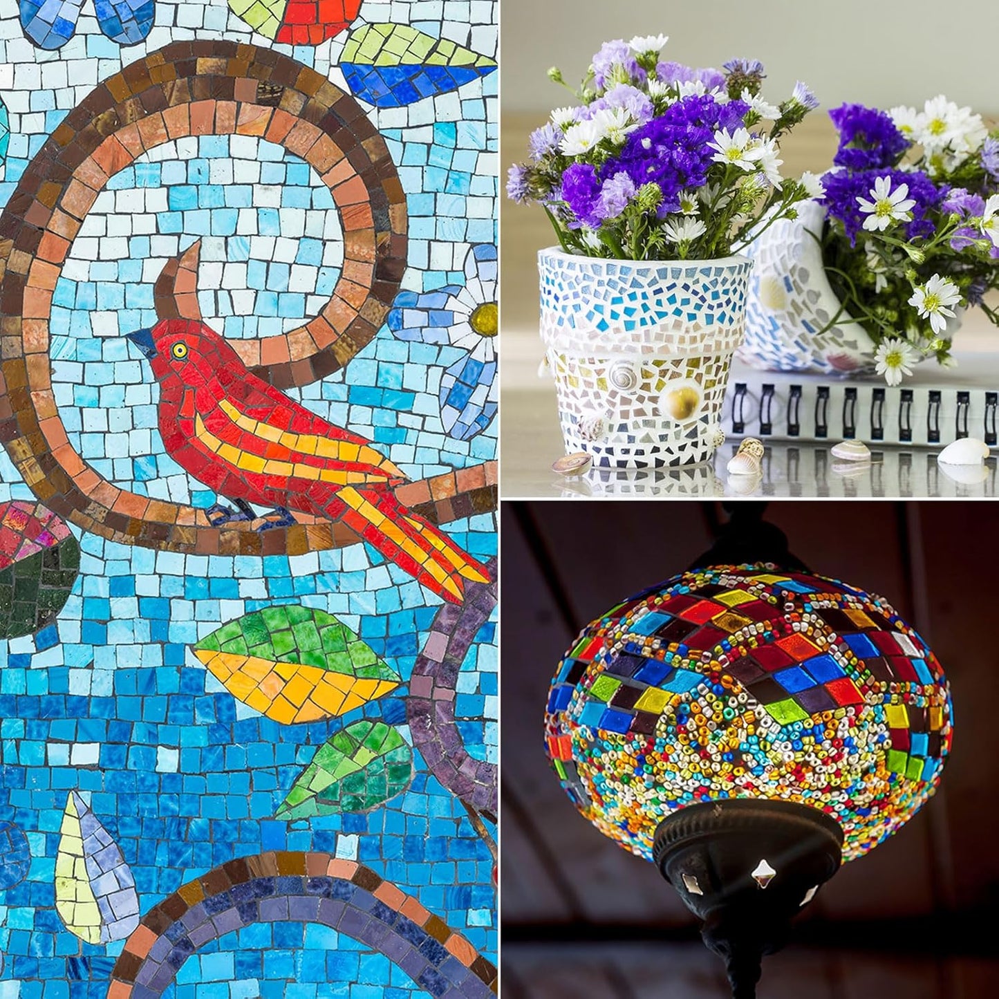 200g Stained Glass Mosaic Triangle 14mm Bright Yellow Glass Mosaic Tiles Bulk for Craft DIY Handmade Project