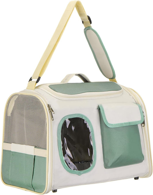 Cat Carrier for Pet, Adjustable Shoulder Strap, Breathable Dog Carrier Cat Carrying Case Pet Travel Bag (Yellow), Intended for Hiking/Camping/Traveling