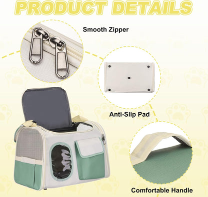 Cat Carrier for Pet, Adjustable Shoulder Strap, Breathable Dog Carrier Cat Carrying Case Pet Travel Bag (Yellow), Intended for Hiking/Camping/Traveling
