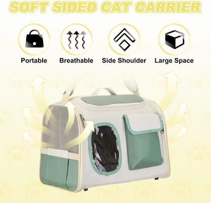 Cat Carrier for Pet, Adjustable Shoulder Strap, Breathable Dog Carrier Cat Carrying Case Pet Travel Bag (Yellow), Intended for Hiking/Camping/Traveling