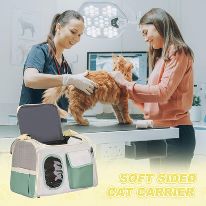 Cat Carrier for Pet, Adjustable Shoulder Strap, Breathable Dog Carrier Cat Carrying Case Pet Travel Bag (Yellow), Intended for Hiking/Camping/Traveling