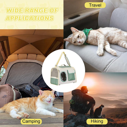 Cat Carrier for Pet, Adjustable Shoulder Strap, Breathable Dog Carrier Cat Carrying Case Pet Travel Bag (Yellow), Intended for Hiking/Camping/Traveling