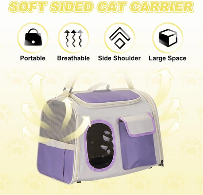 Cat Carrier for Pet, Adjustable Shoulder Strap, Breathable Dog Carrier Cat Carrying Case Pet Travel Bag (Yellow), Intended for Hiking/Camping/Traveling