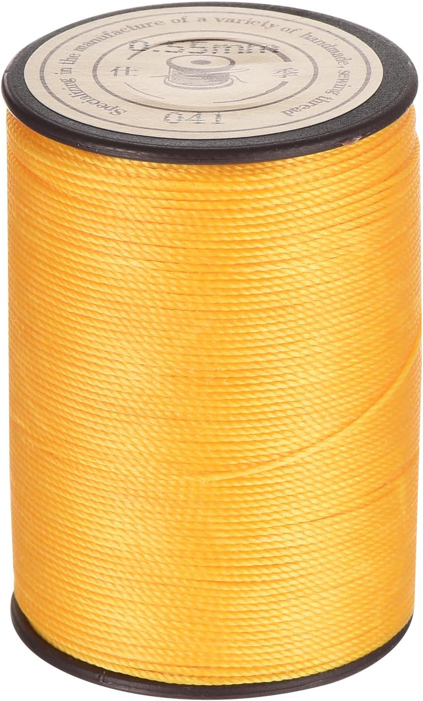 Waxed Cord 0.55mm Yellow Waxed Polyester Cord 131 Yards String Thread Macrame Beading Wax Cord for Bracelet Necklace Jewelry Making