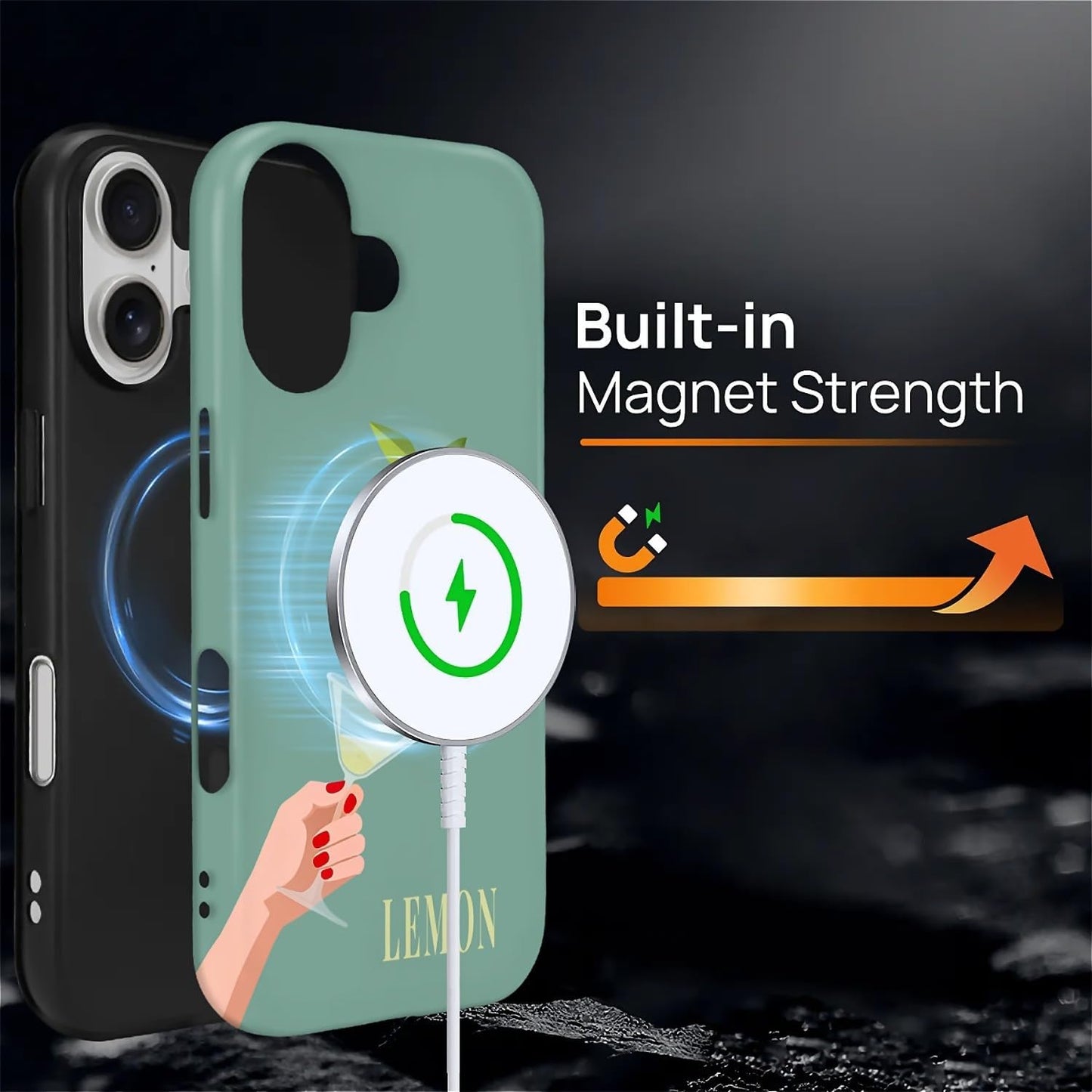 for iPhone 17 Case for Women Girl Men Boy, Compatible with MagSafe, Shockproof Soft Silicone & Hard PC Shell Protective Case for iPhone 17 - Yellow Lemon Summer Aesthetic