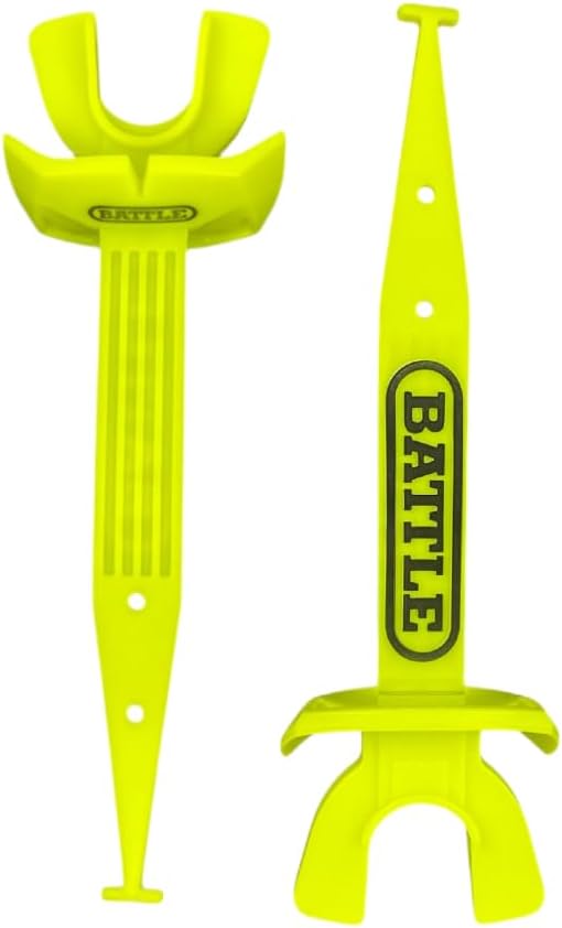 Sports Speed Pro Two-Tone Mouthguard, Neon Yellow/Yellow | Braces compatible with no boiling required, Thicker connected strap resists tearing, Airflow channels boost breathability