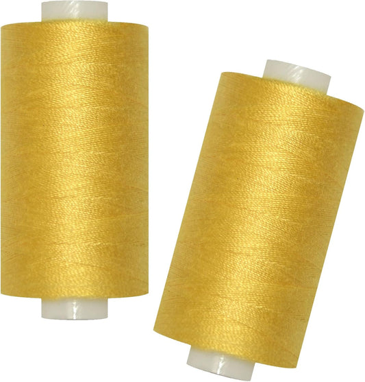All Purpose Sewing Thread-2 Spools of Hand Polyester Sewing Thread for Sewing Machine for Hand and Machine Sewing(Medium Yellow, 2 spools)