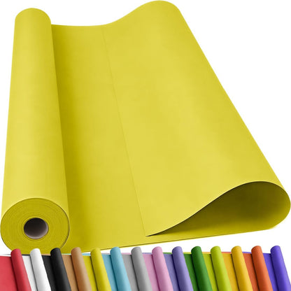 Lemon Yellow Kraft Paper Roll 48" x 2,160" (180') for Gift Wrapping Bouquet Flower Art Painting Craft Writing Packaging Shipping 80GSM 55LB (Lemon Yellow, 48" x 180')