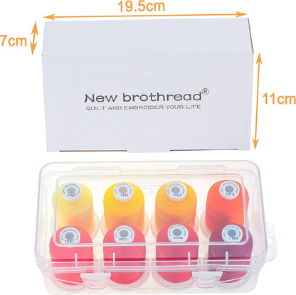 100% Mercerized Cotton Threads with Box - 8xSunrise | Multi-Purpose, Thread Weight 50S/3, 600M(660Y) Each Spool, Used for Quilting, Serger, Sewing and Embroidery