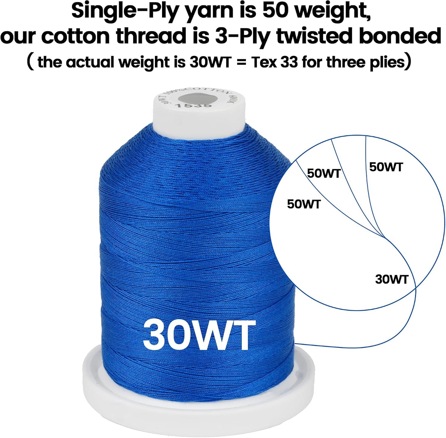 100% Mercerized Cotton Threads with Box - 8xSunrise | Multi-Purpose, Thread Weight 50S/3, 600M(660Y) Each Spool, Used for Quilting, Serger, Sewing and Embroidery