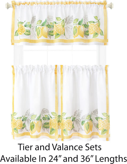 Newbridge Square Fabric Napkins, Set of 8 Napkins, Lemon Orchard, Indoor/Outdoor Stain Resistant No-Iron Fabric Napkins, Fresh Lemon and Citrus Leaf