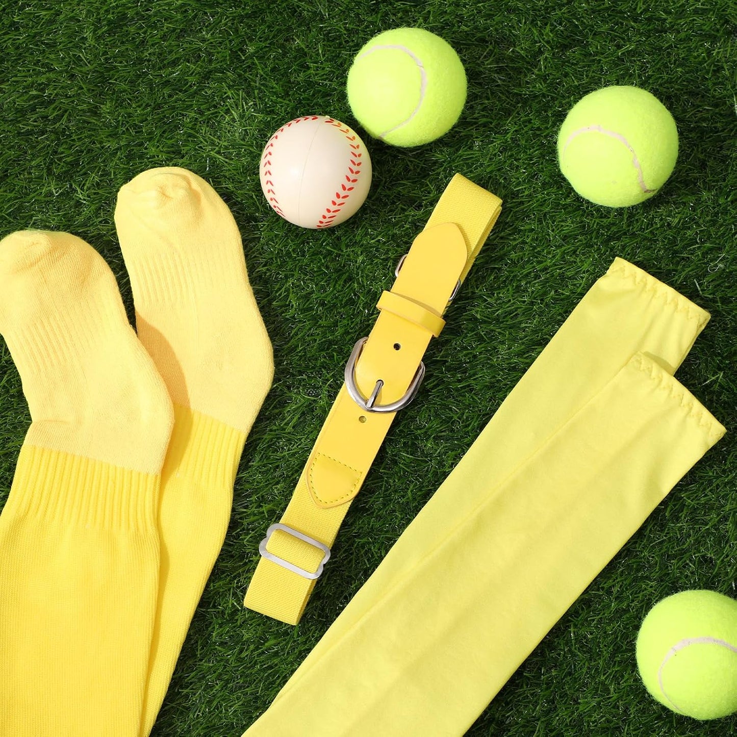 1 Pair of Youth Softball Baseball Socks Baseball Belt and Arm Sleeve Combo for Men Boy Girl Football Sports Gift Set