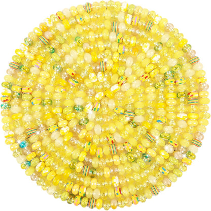 60Pcs Large Hole Beads Spacer Beads Yellow Assorted European Craft Big Beads Large Hole Lampwork Murano Bead Fairy Wand Garden Bead for DIY Charm Bracelet Necklace Jewelry Making Decoration Supplies