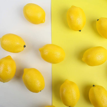 30PCS Artificial Yellow Lemon,Realistic Fake Lemon Faux Fruit Decor for Kitchen Table Decoration Photography Prop