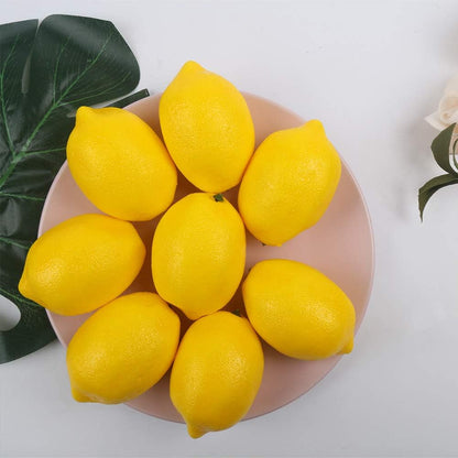 30PCS Artificial Yellow Lemon,Realistic Fake Lemon Faux Fruit Decor for Kitchen Table Decoration Photography Prop