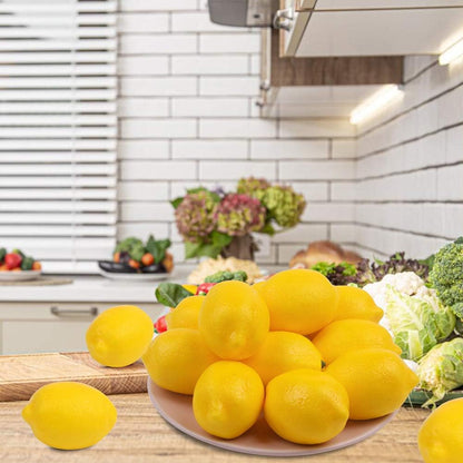 30PCS Artificial Yellow Lemon,Realistic Fake Lemon Faux Fruit Decor for Kitchen Table Decoration Photography Prop