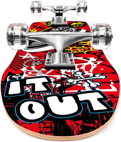 31 inch Skateboard Double Kick Skate Board Cruiser Longboard 8 Layer Maple Deck Skateboards for Kids and Beginners